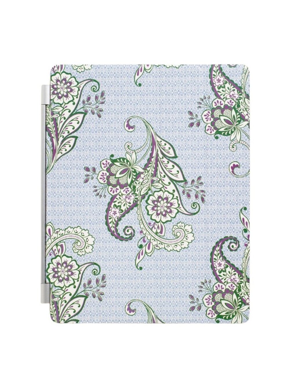 Cost Plus World Market Ipad Cover Blue Purple Magnetic Paisley Fits 9.45 x 7.67